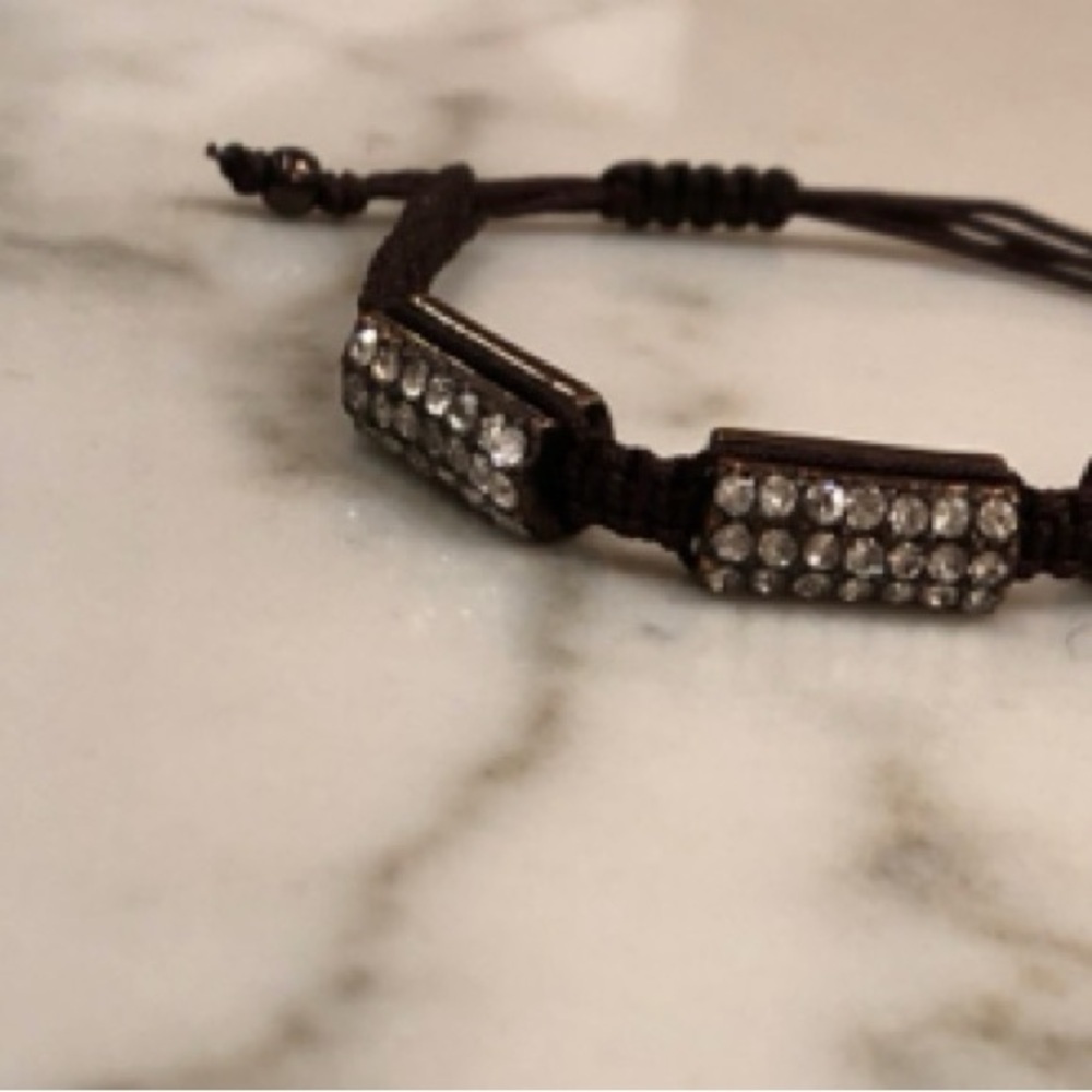⛱️🔥Boutique - Brown & Crystal Corded Bracelet